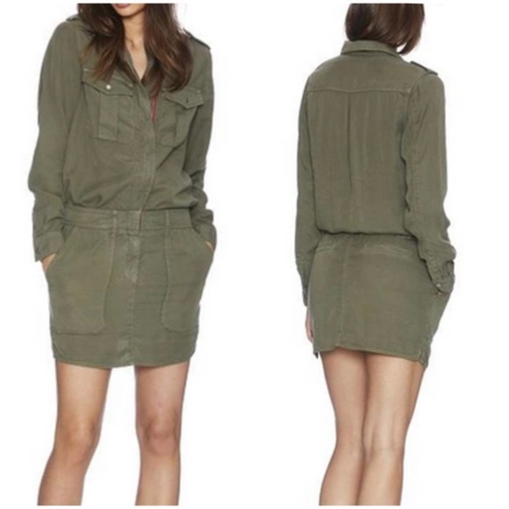 Etienne Marcel Long Sleeve Tunic Button Down Dress with Zip Skirt Size S